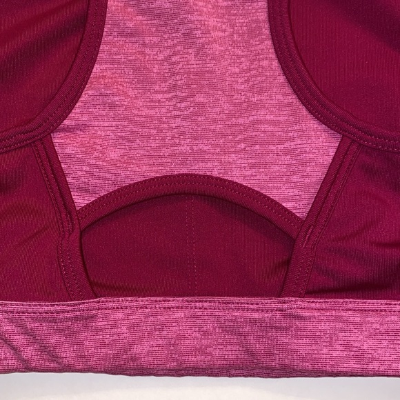 L Tek Gear Magenta Fuscia Pink Longline Sports Bra Women’s keyhole pad pockets - Picture 6 of 8